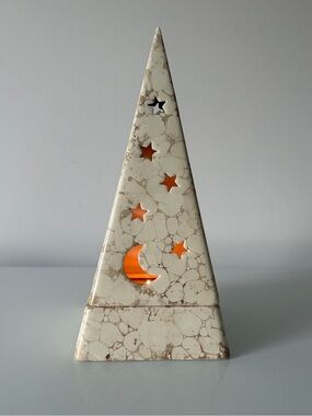 PartyLite Pyramid Galaxy Tealight Candle Holder Moon & Stars RETIRED PO161